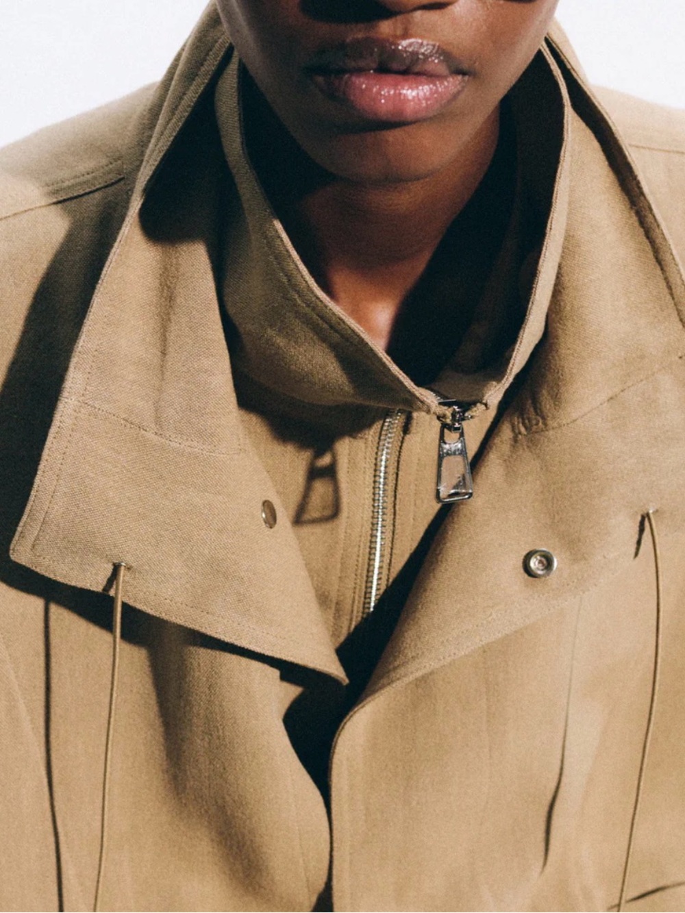 The Frankie Shop Beige Utility Jacket with High Collar - Picture 5 of 8